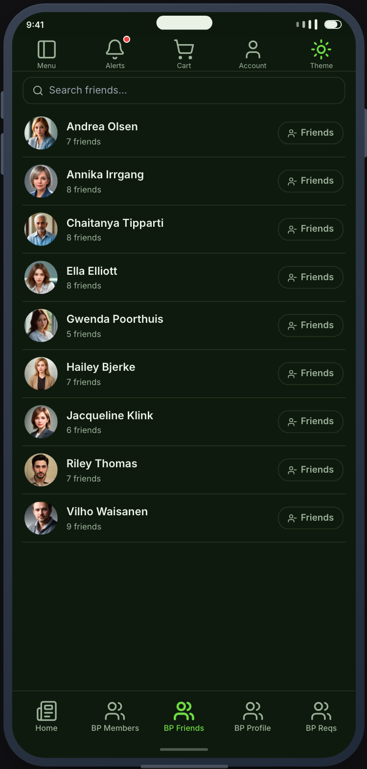 A member's friends, and answering a request